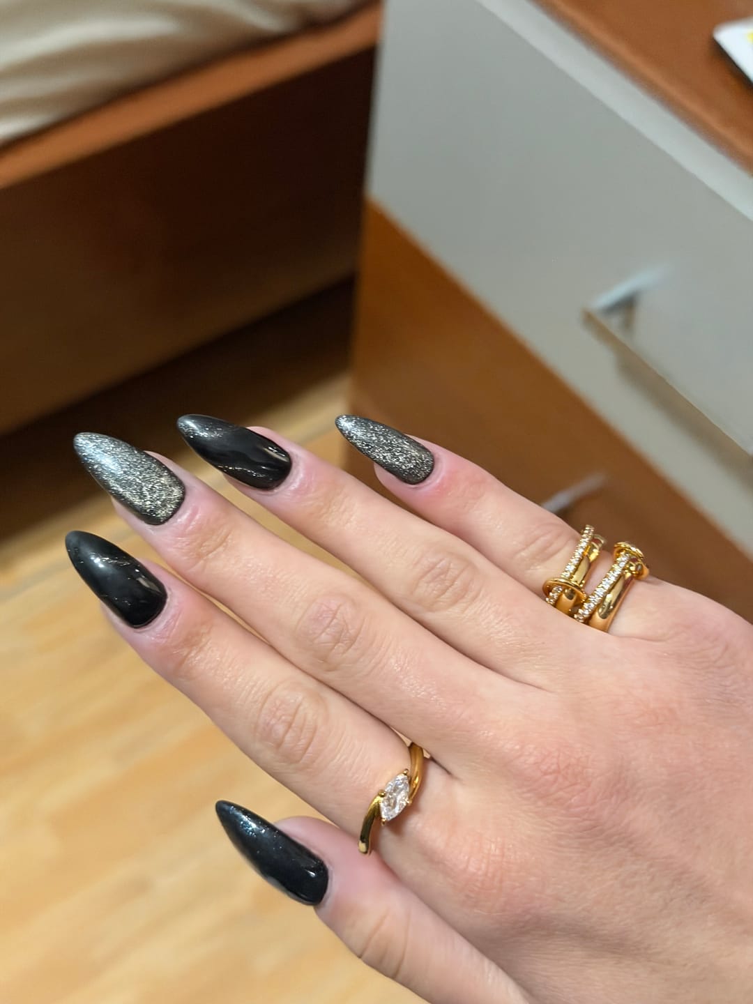 Customer photo review of Paloma Sparkling Rhinestone Stacked Ring