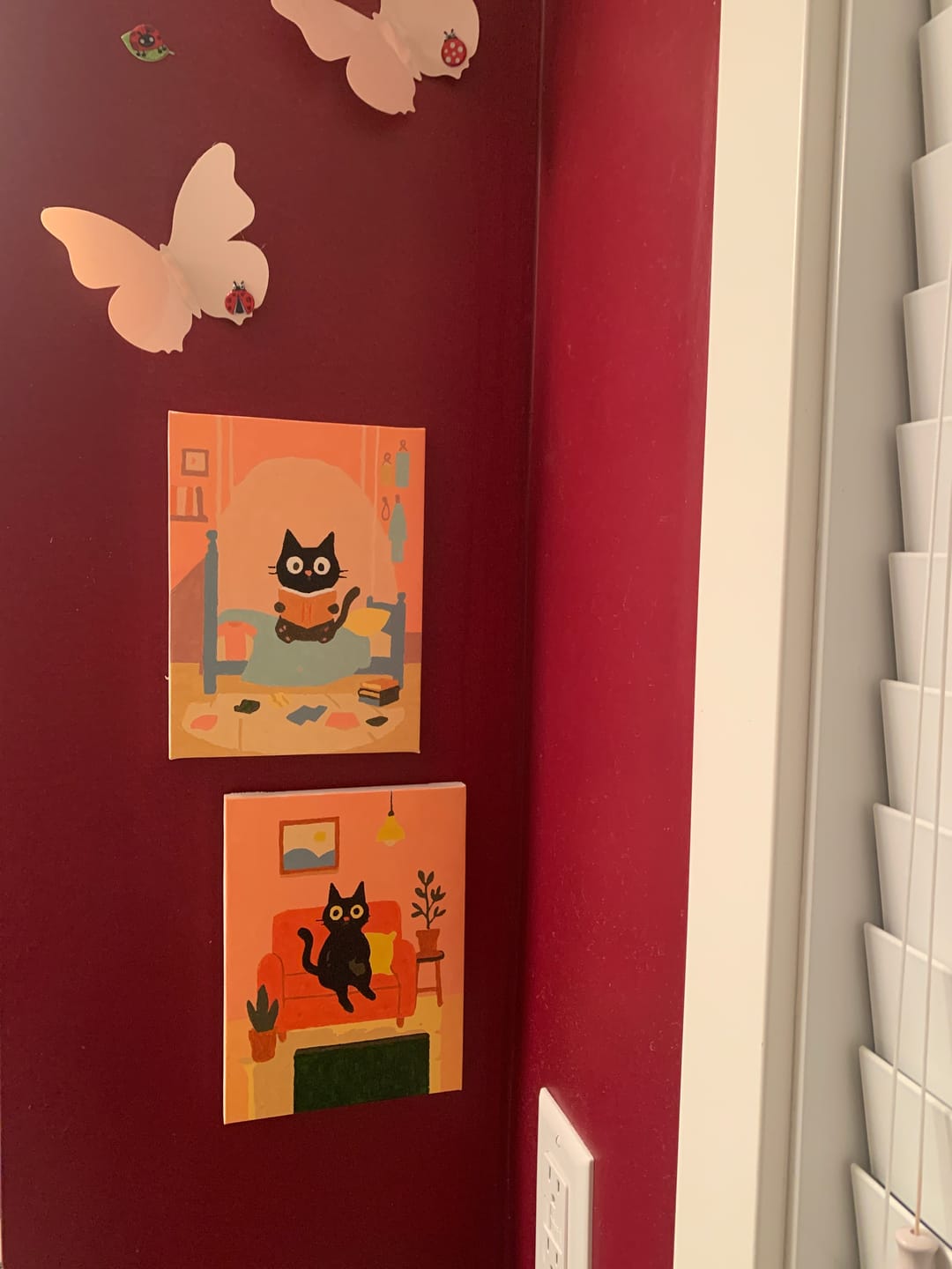 Customer photo review of 6 Mini Paintings - The Black Cat Set
