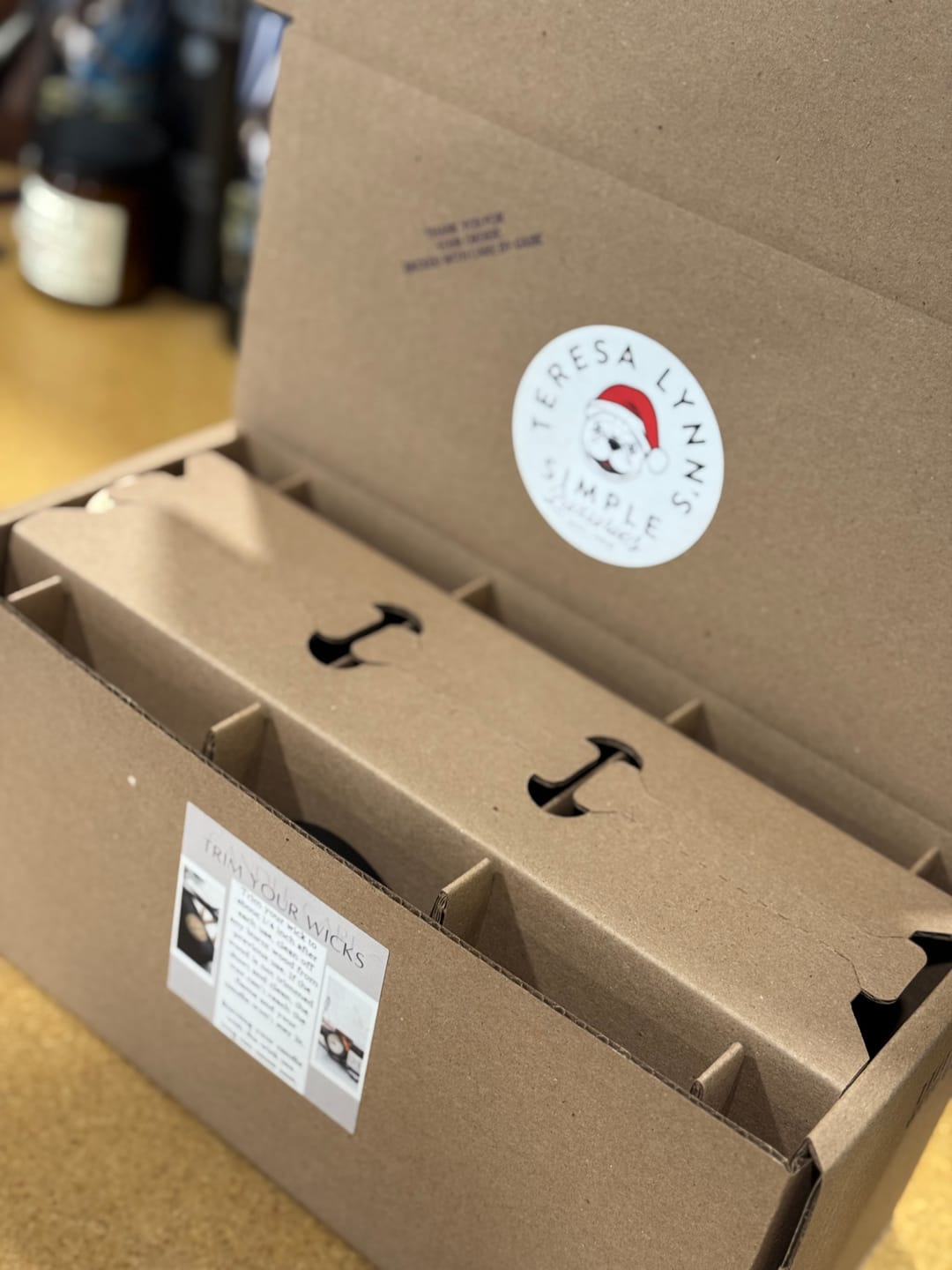 Customer photo review of 16 oz Square Mason Jar 12-Pack Shipping Box™