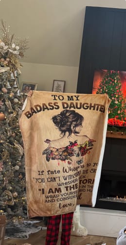 Customer photo review of To my Daughter Fleece Blanket