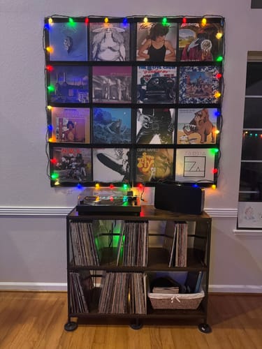 Customer photo review of 12" Vinyl Record Display Frame - LP Wall Storage