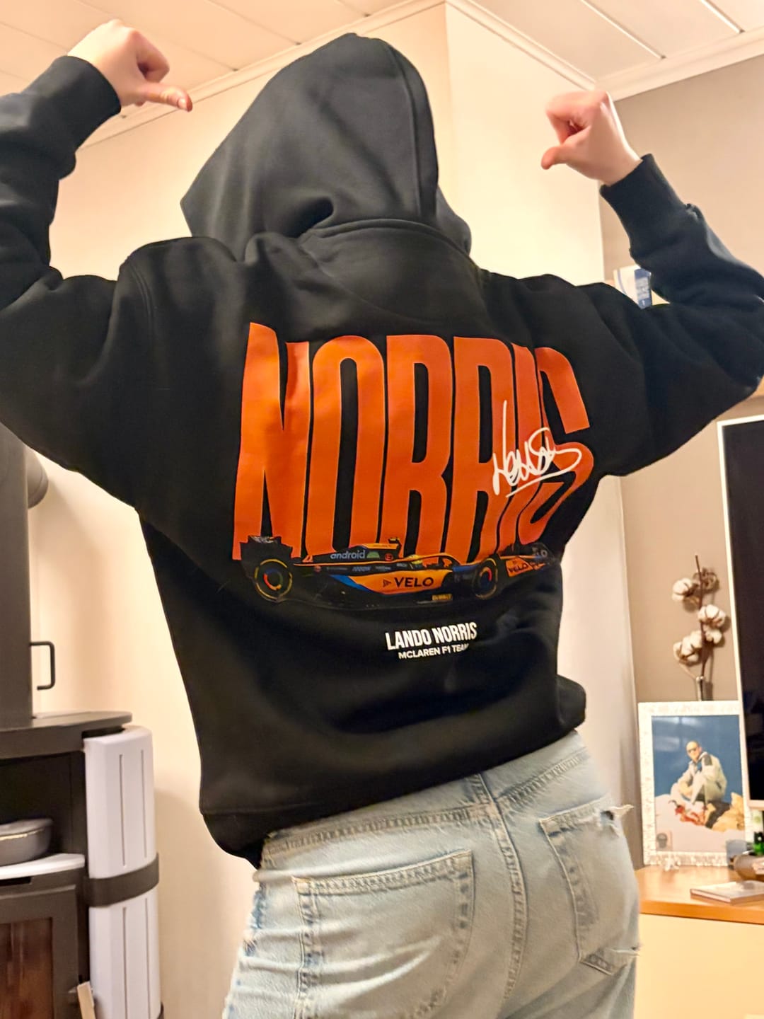Customer photo review of NORRIS Backprint Oversized Hoodie