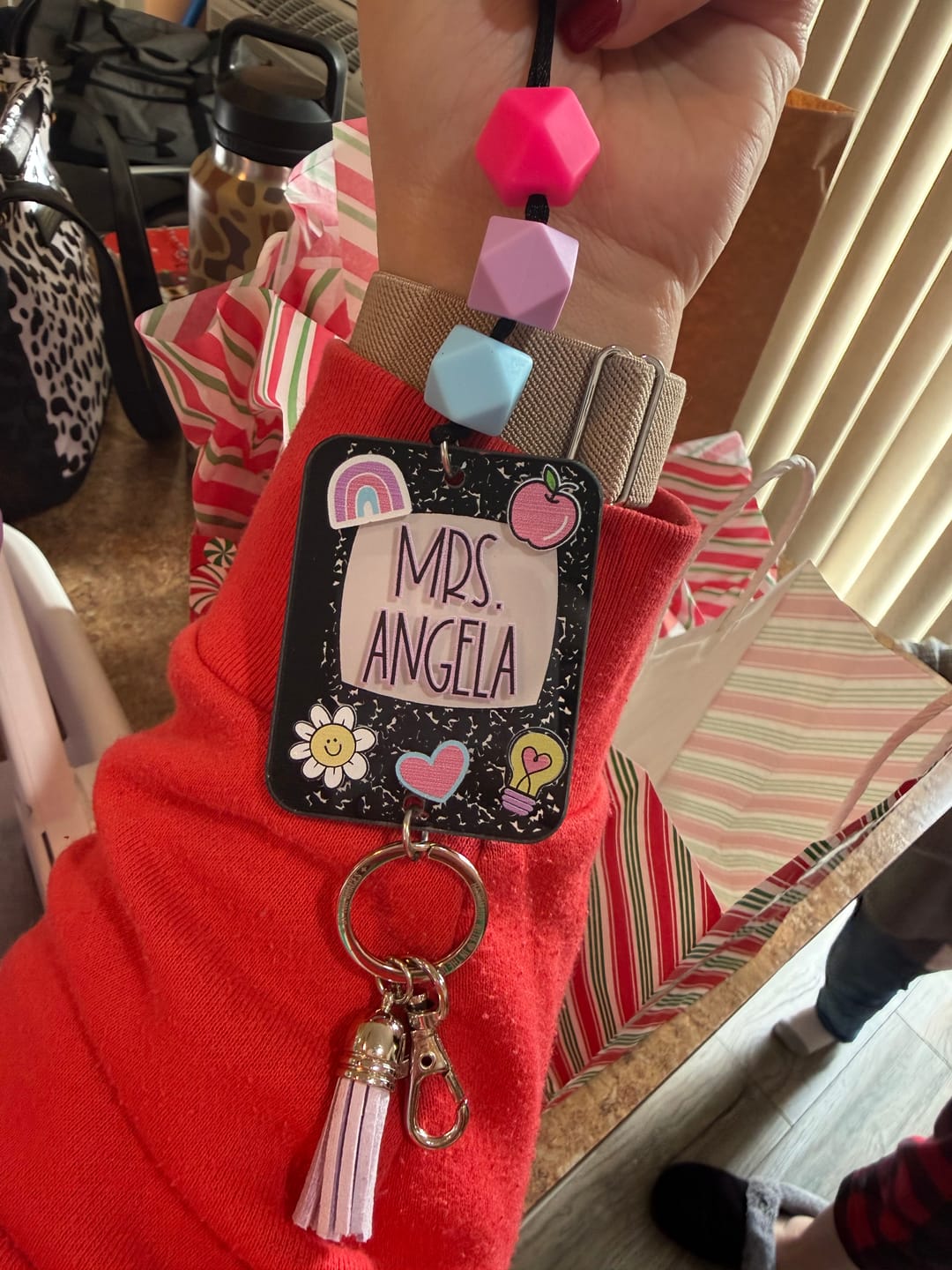 Customer photo review of Disco Doodles Printed Shape Acrylic Lanyard