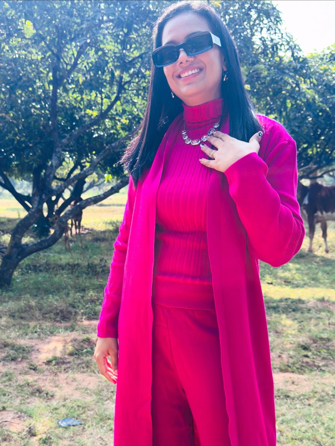 Customer photo review of Aubrey Luxe Winter Coord Set with Cape