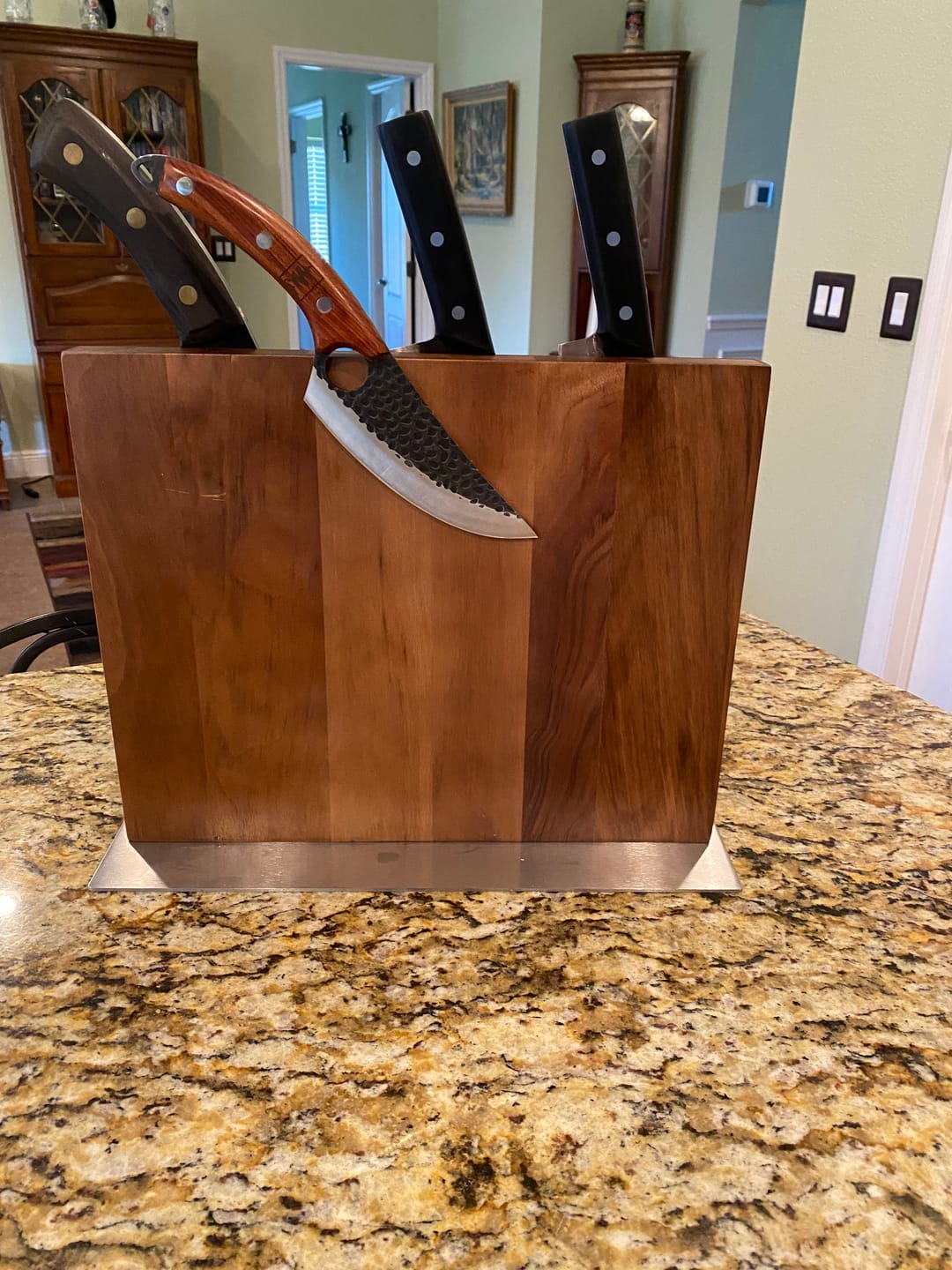Customer photo review of Walnut Magnetic Knives Holder