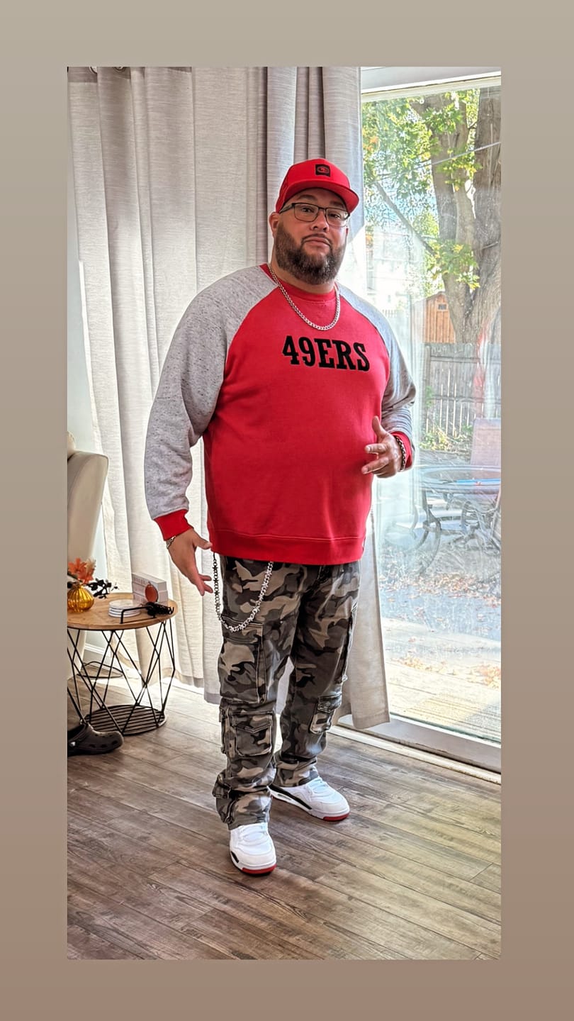 Customer photo review of Vortex Cargo Stacked Denim Jeans (Camo)