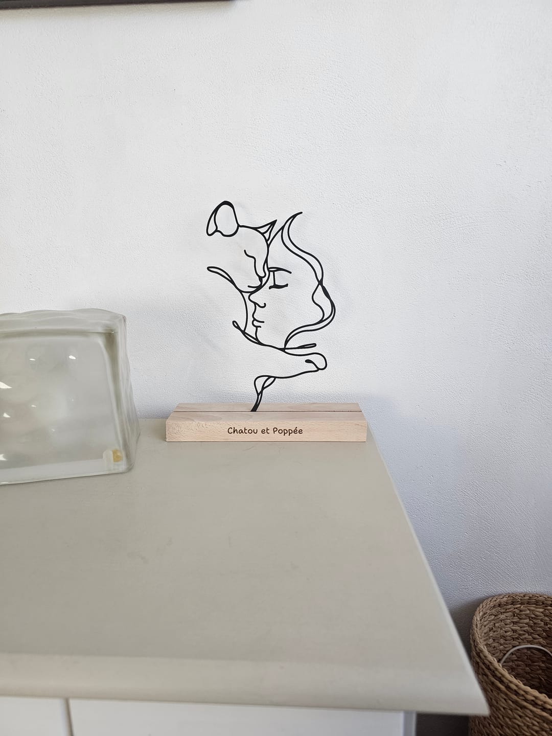 Customer photo review of ATLAS – Chat en métal sur socle bois – Cadeau original amoureux des chats