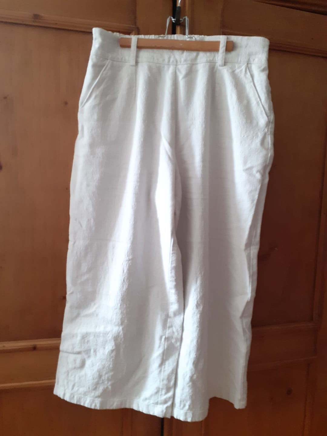 Customer photo review of Pantalon Alex - Toile coton/lin blanc cassé