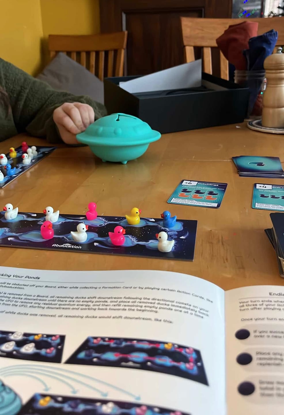 Customer photo review of Abducktion Base Game + IntergalacDuck Expansion (ships inside main box!)