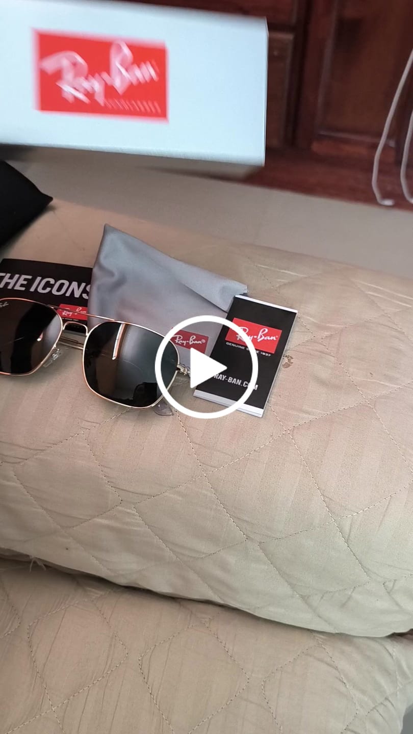 Customer video review of Lentes De Sol Rb Piloto New Caravan Rb3636 Dorado Verde