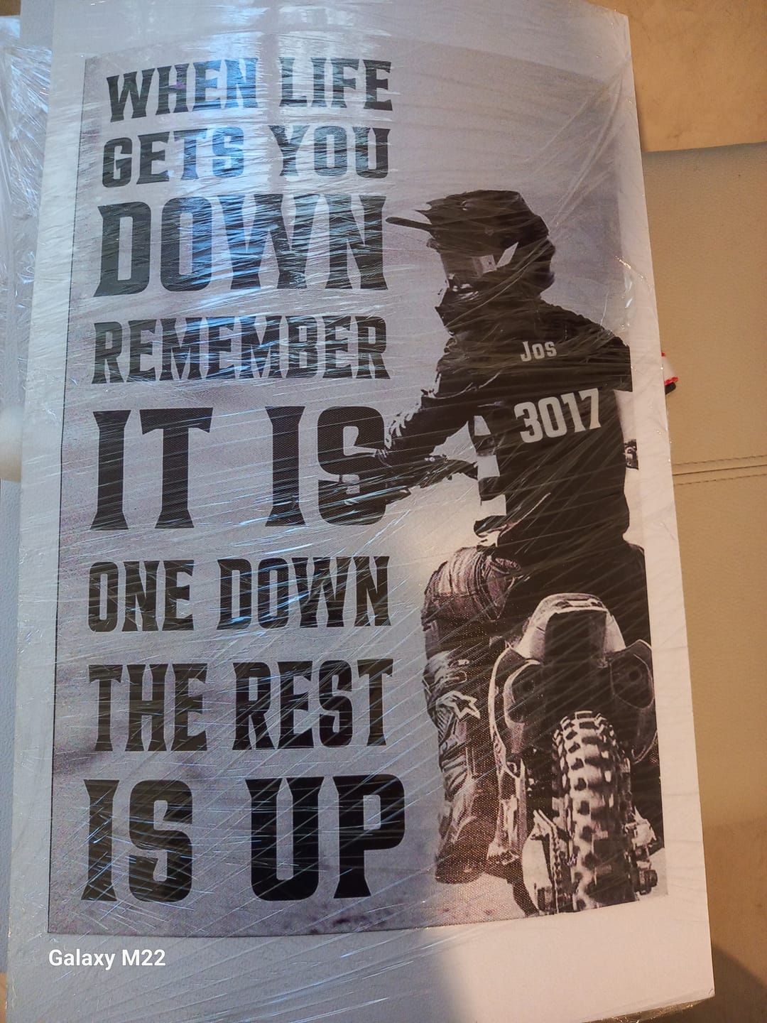 Customer photo review of Personalized Motocross Life Lessons Poster- Gift For Racing Lovers