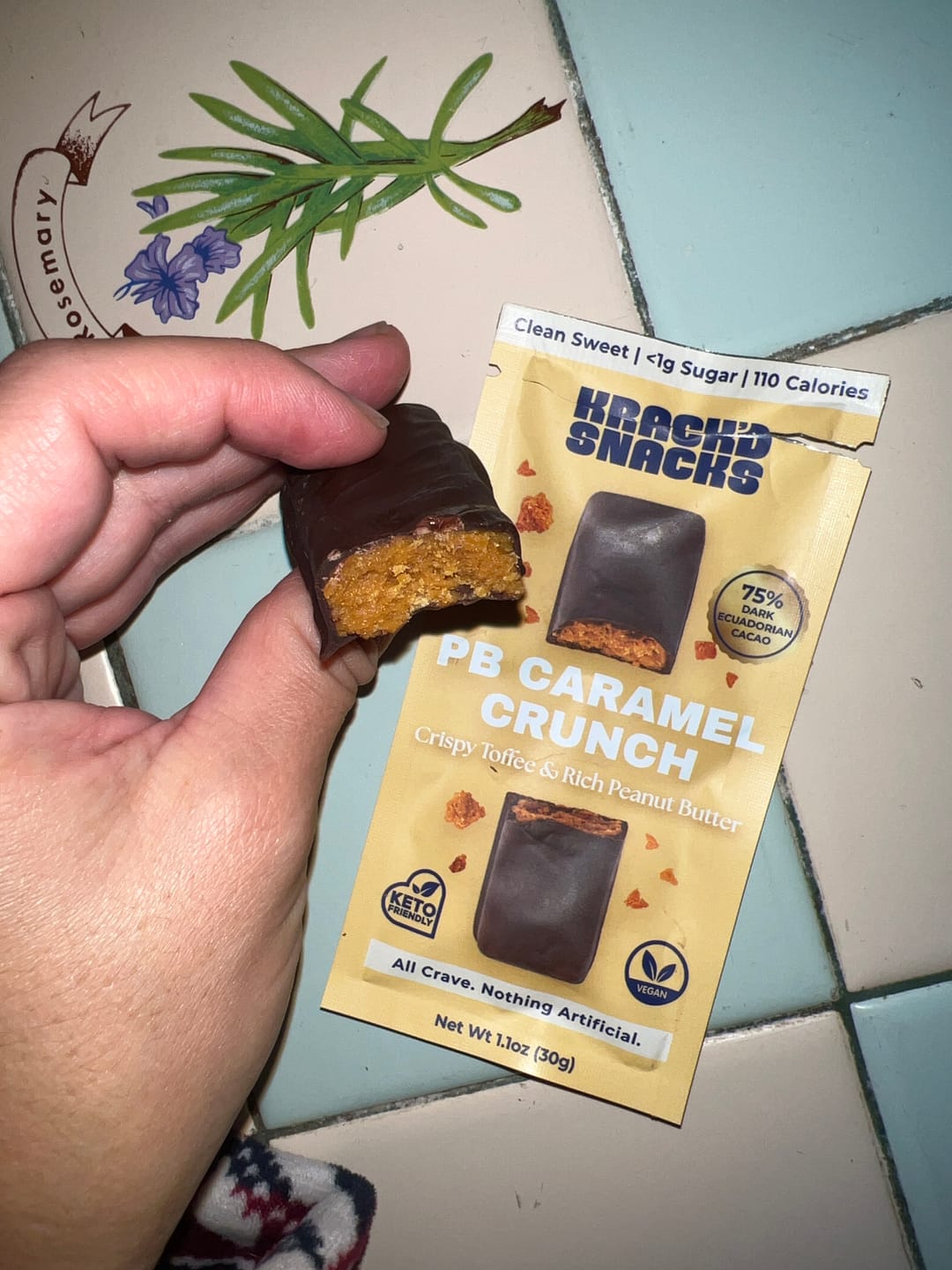 Customer photo review of Dark Chocolate Peanut Butter Caramel Crunch