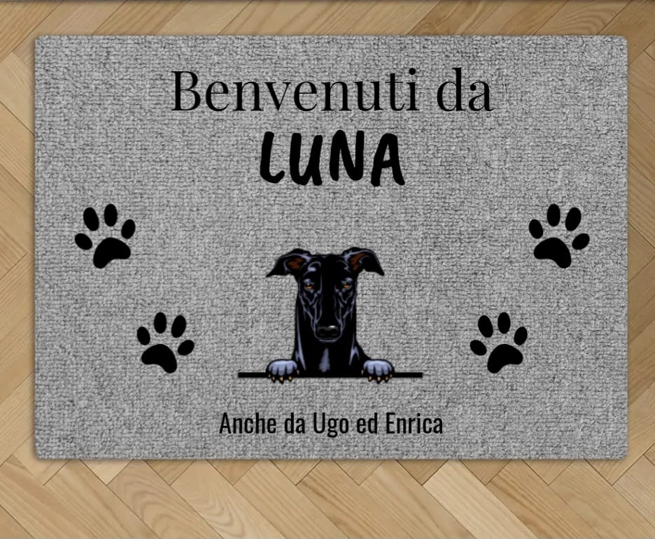 Customer photo review of Benvenuti da – Zerbino personalizzato