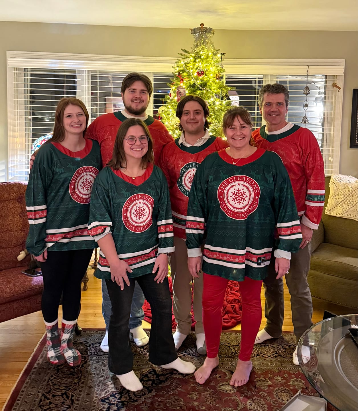 Customer photo review of Family Christmas Custom Hockey Jersey