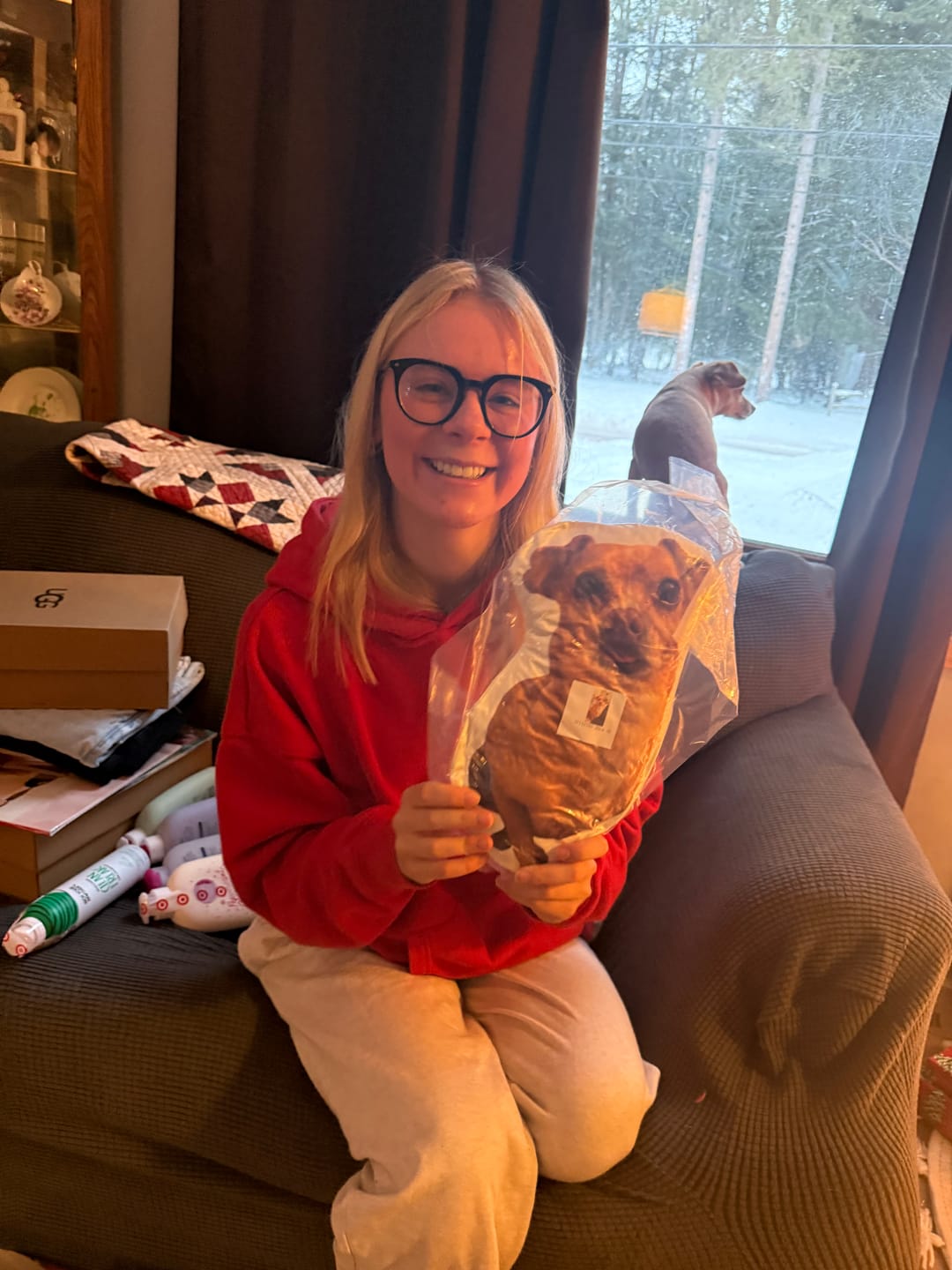 Customer photo review of Pet Pillow Looks Like Your Pet, Customize Dog Shaped Pillow with Pet Photo - ThePetPillow