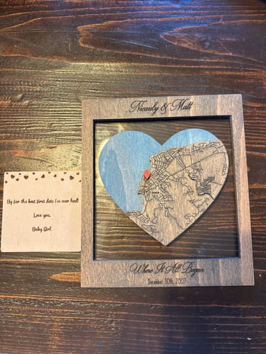 Customer photo review of Where It All Began 3D Wooden Location/City Map