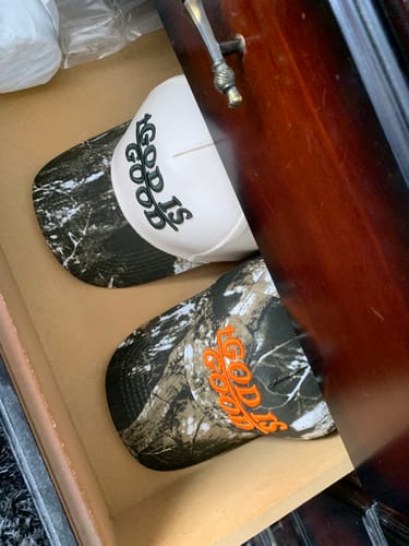 Customer photo review of Christianartworkshop God Is Good Two-Tone Baseball Cap: Faith Worn Boldly