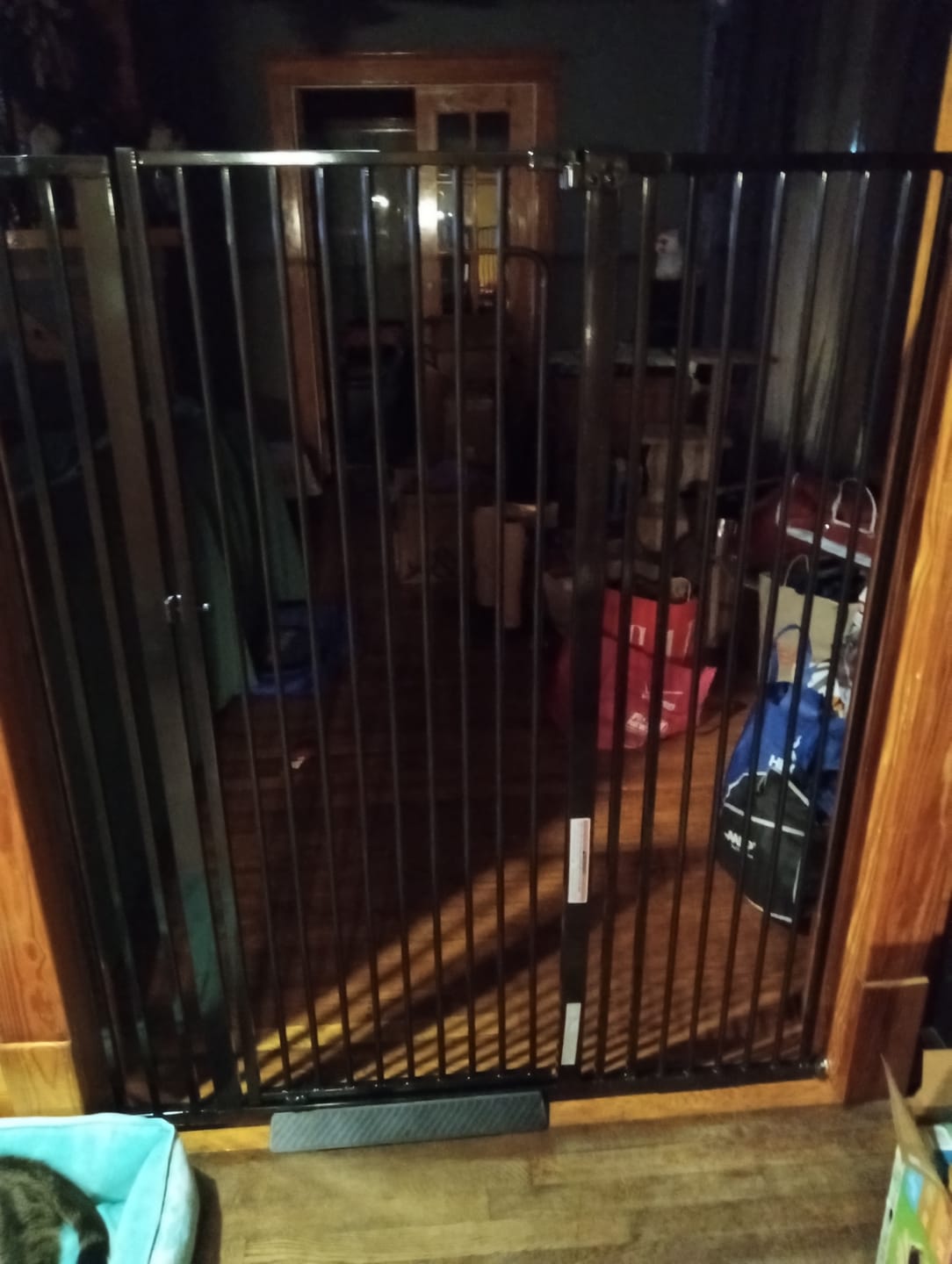 Customer photo review of FairyBaby 57" Extra Tall Pet Gate for  Big Dogs and Curious Climbers