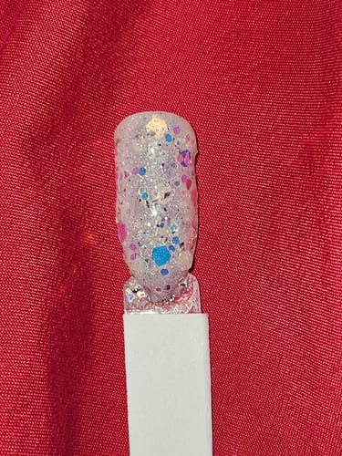 Customer photo review of D442 Opal (TT1) White Glitter Dip Powder