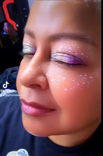 Customer photo review of Holographic Snowflake Eye Speckles