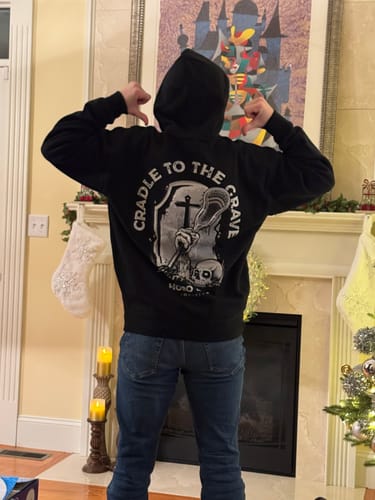 Customer photo review of Cradle to the Grave Hoodie