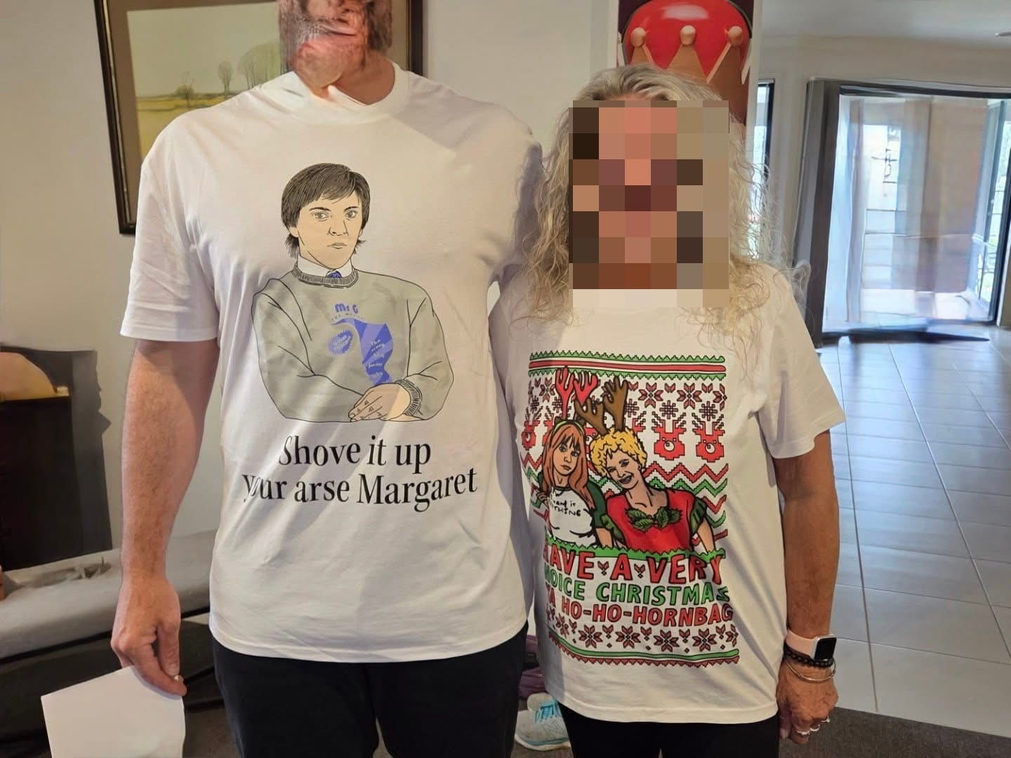 Customer photo review of Festive Kath & Kim 😈🎄 – Women's T Shirt