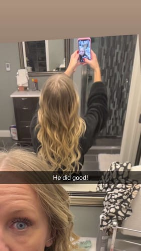 Customer photo review of [Pre-Sale] PU Hole Flat Weft Extensions Virgin Human Hair Beige Blonde #P8/60