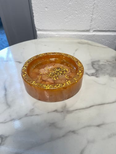 Customer photo review of Resin Art Mold - 12x0.75" Round Tray Mold With 1" Wide Lip - Silicone Mold For Epoxy & Concrete