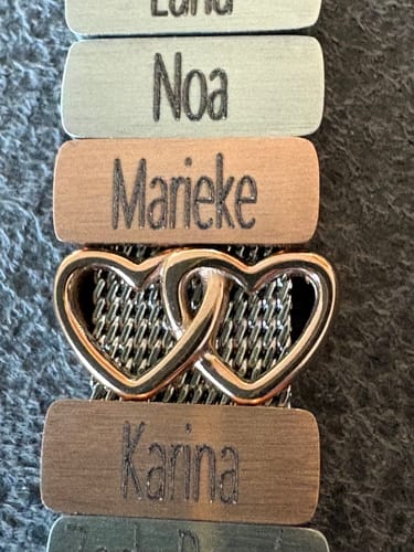 Customer photo review of Mesh charm double heart rosé gold