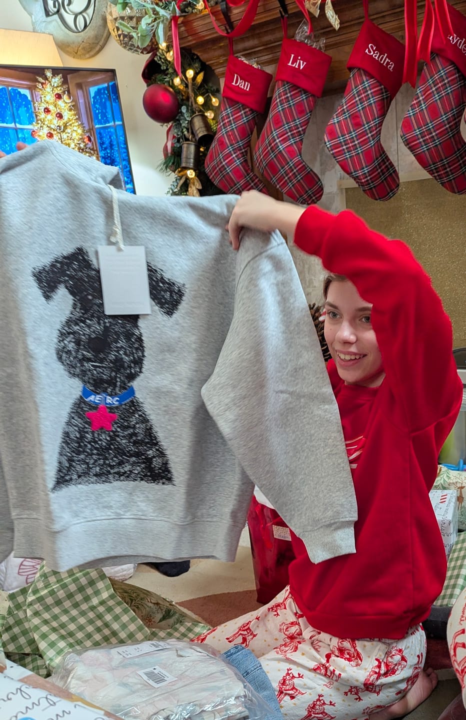 Customer photo review of Aelfric Eden Oversized Graffiti Dog Graphic Hoodie