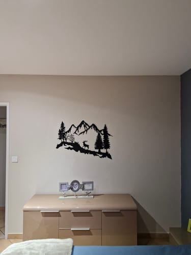 Customer photo review of Décoration Murale en Métal - Montagne et Cerf