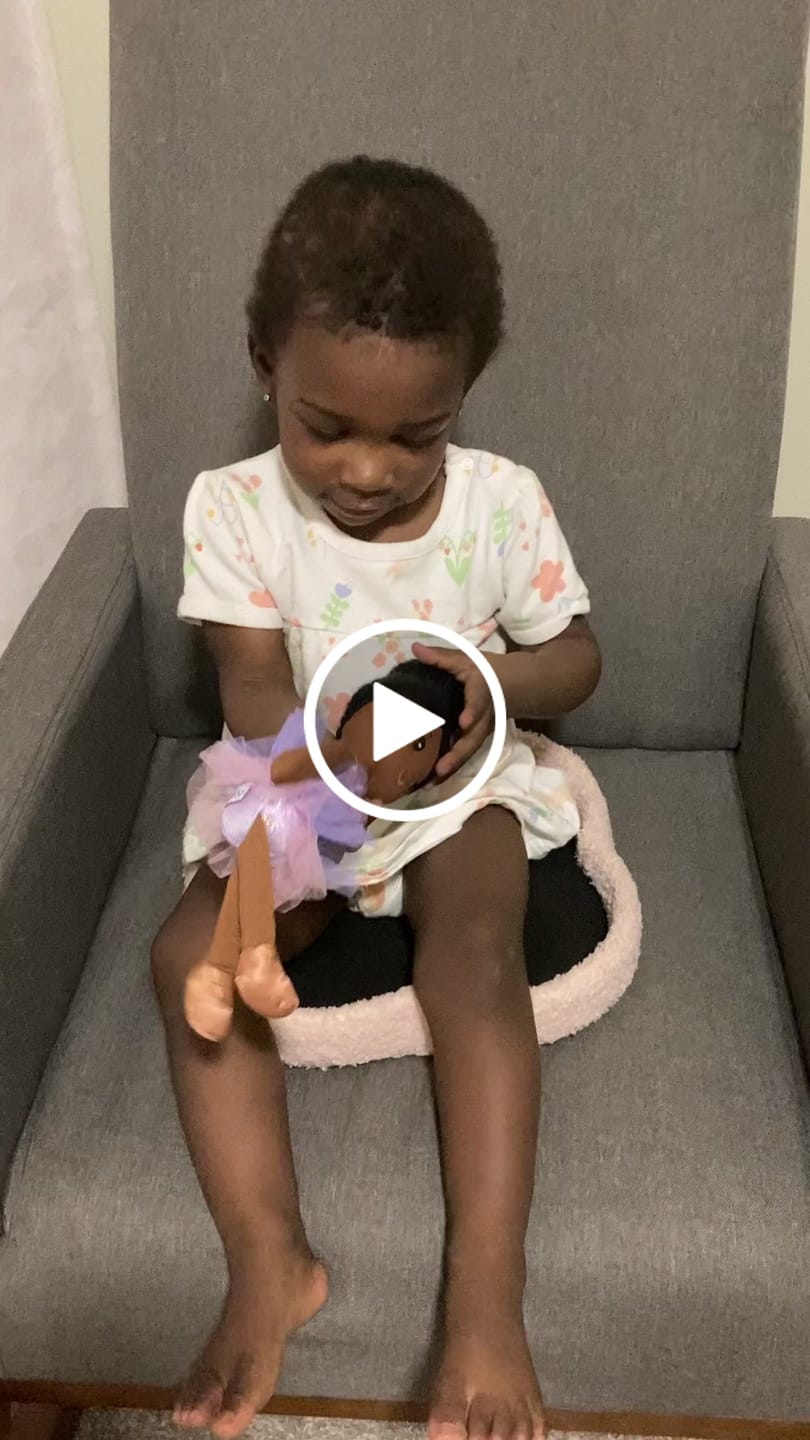 Customer video review of Beautiful Curly Me Imara Ballerina 10 inch Plush Doll & Storybook Set