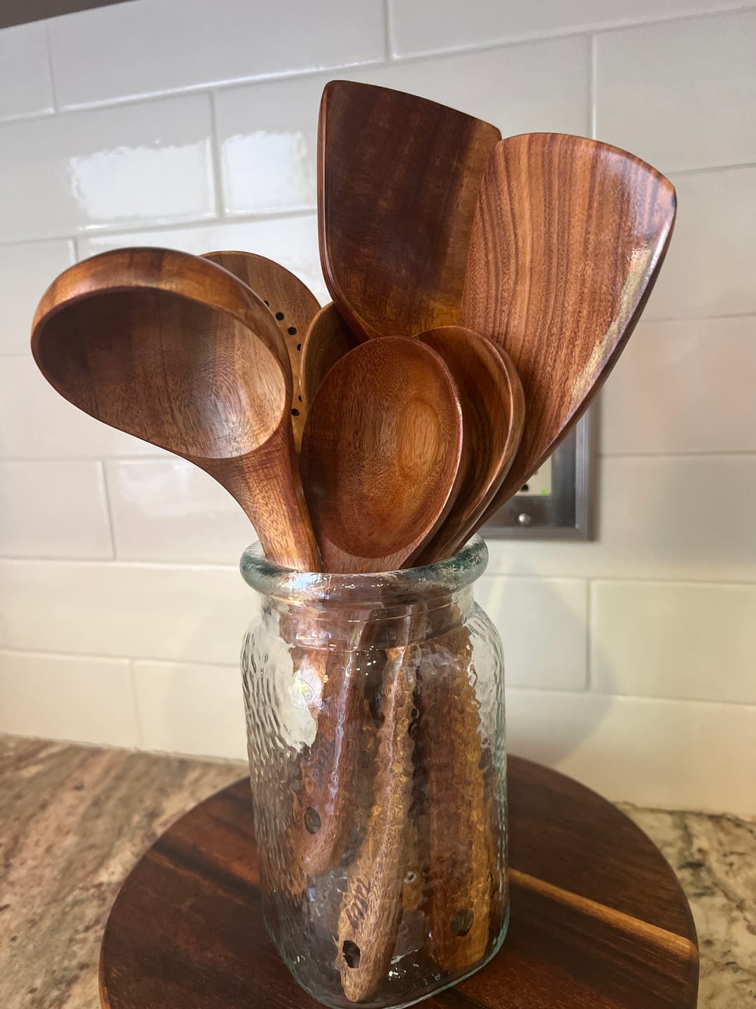 Customer photo review of Teak Wooden Utensil Set