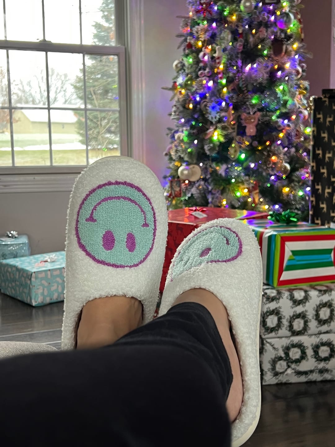 Customer photo review of Happy Face Slippers