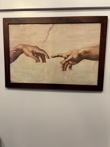 Customer photo review of The Hands of God and Adam, Michelangelo's Creation of Adam