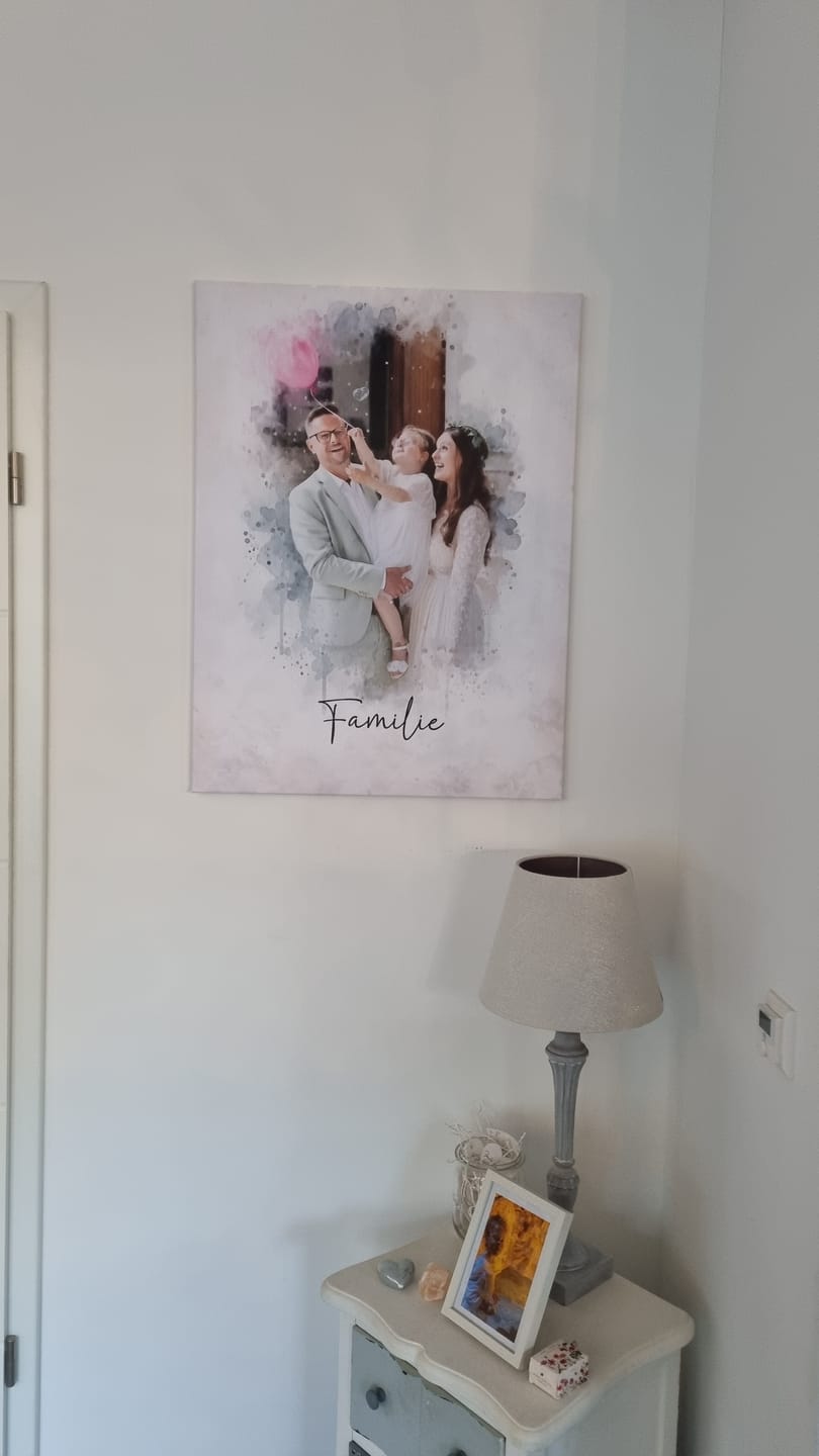 Customer photo review of Personalisierte Leinwand - "Tierportrait Aquarell"