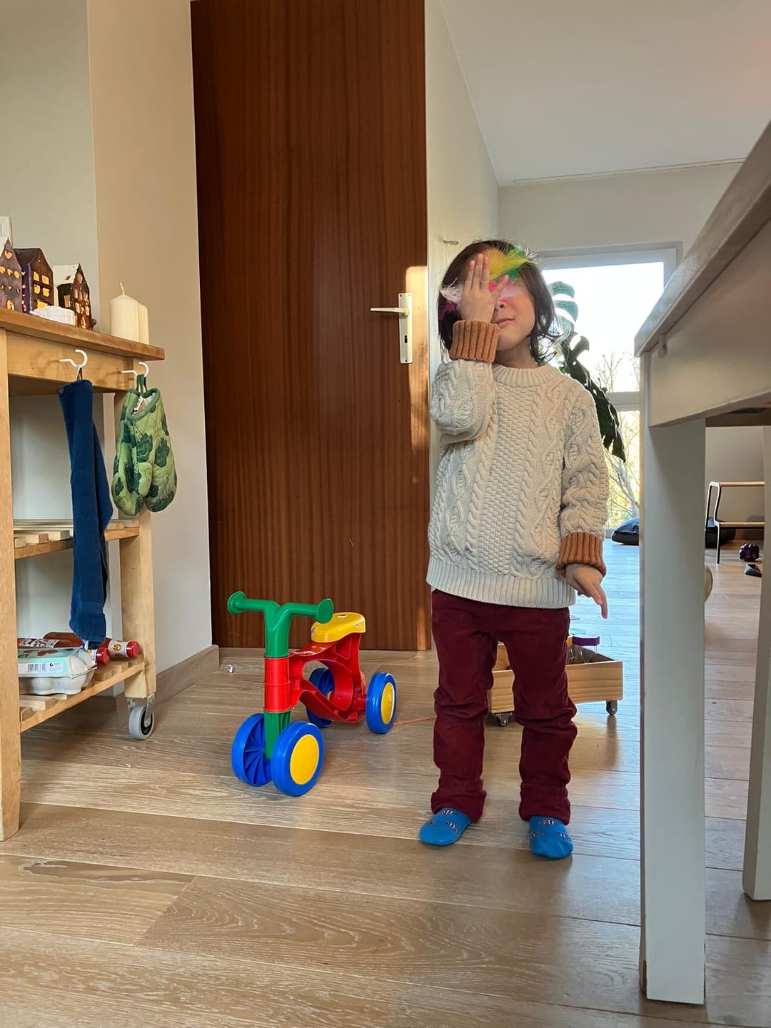 Customer photo review of From One To Another Oatmeal Aran Snuggly Knitted Jumper