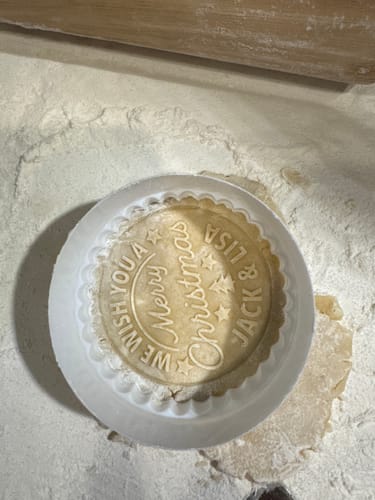 Customer photo review of Embossed Valentines Day Cookie Stamp - Made With Love