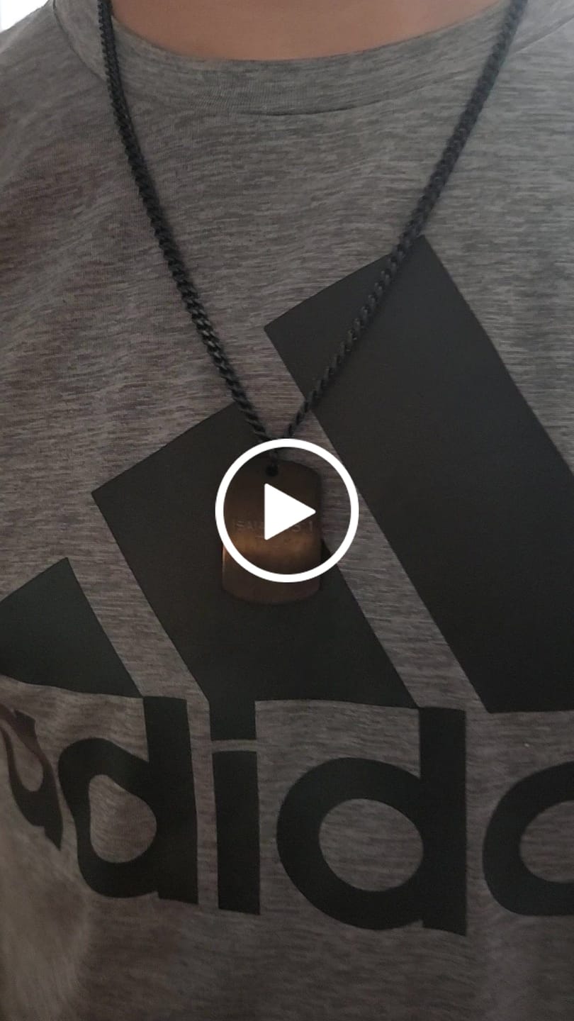 Customer video review of Matte Dog Tag