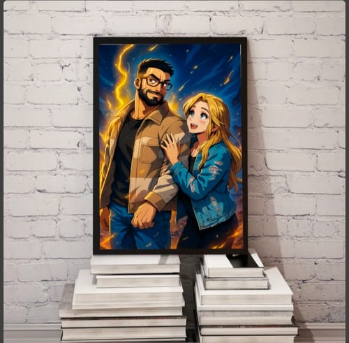 Customer photo review of Personalized Canvas - Portrait in Anime style