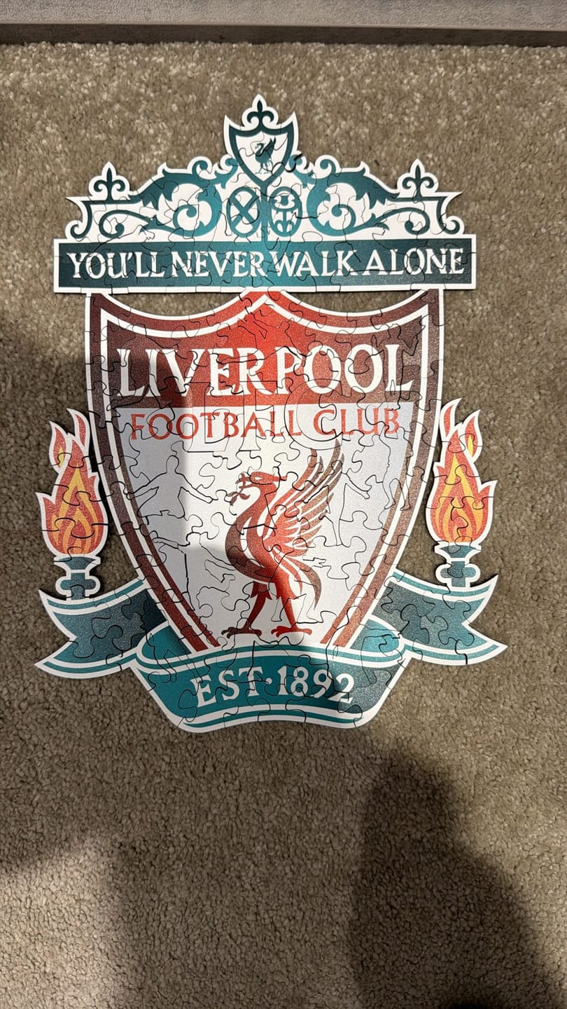 Customer photo review of Liverpool FC® Crest - Wooden Puzzle