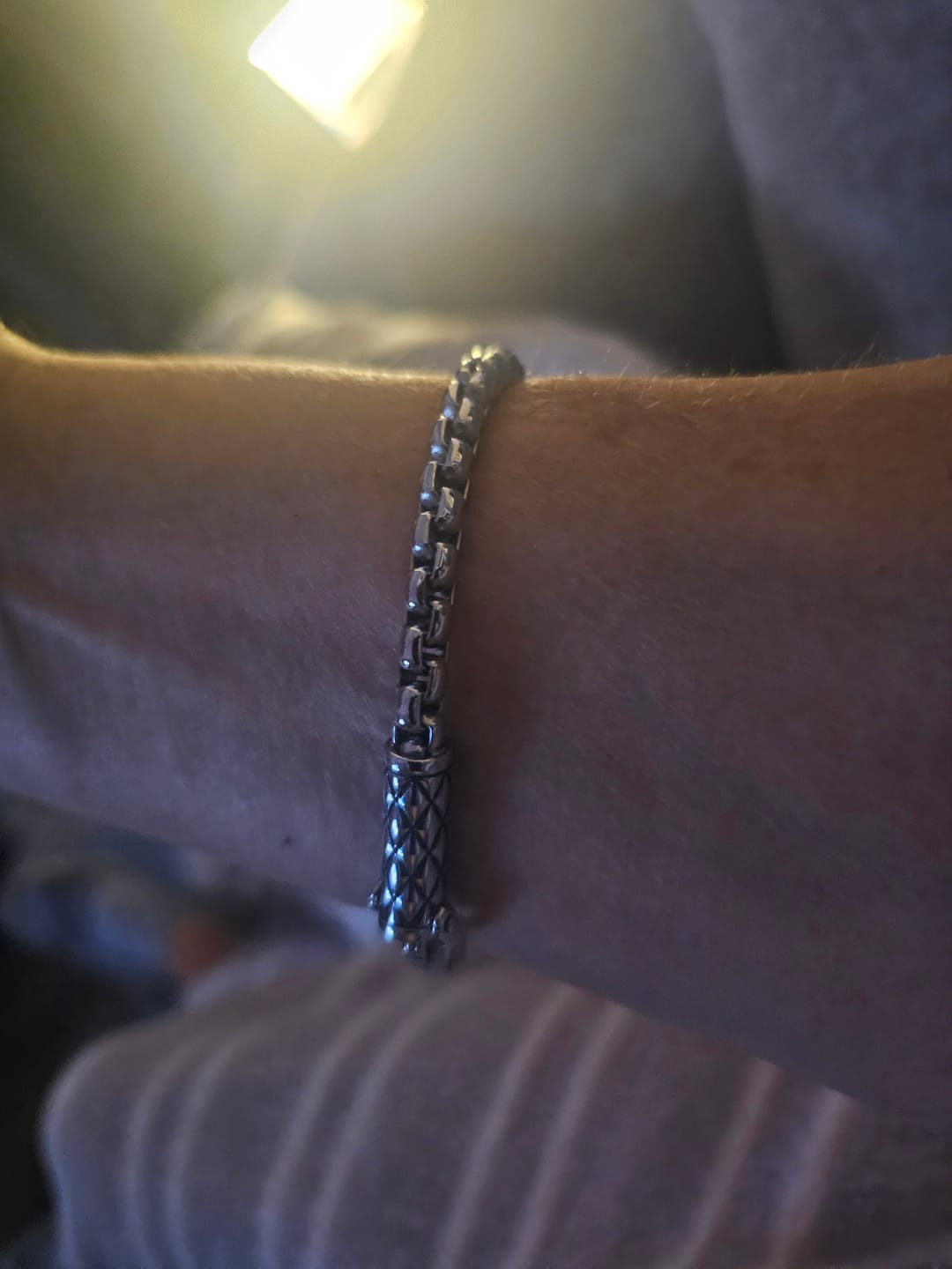 Customer photo review of Rugged Cylinder Urn Bracelet