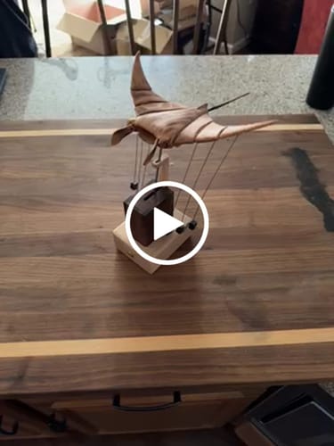 Customer video review of MarinerPoet™ Handcrafted Wooden Manta Ray Automaton