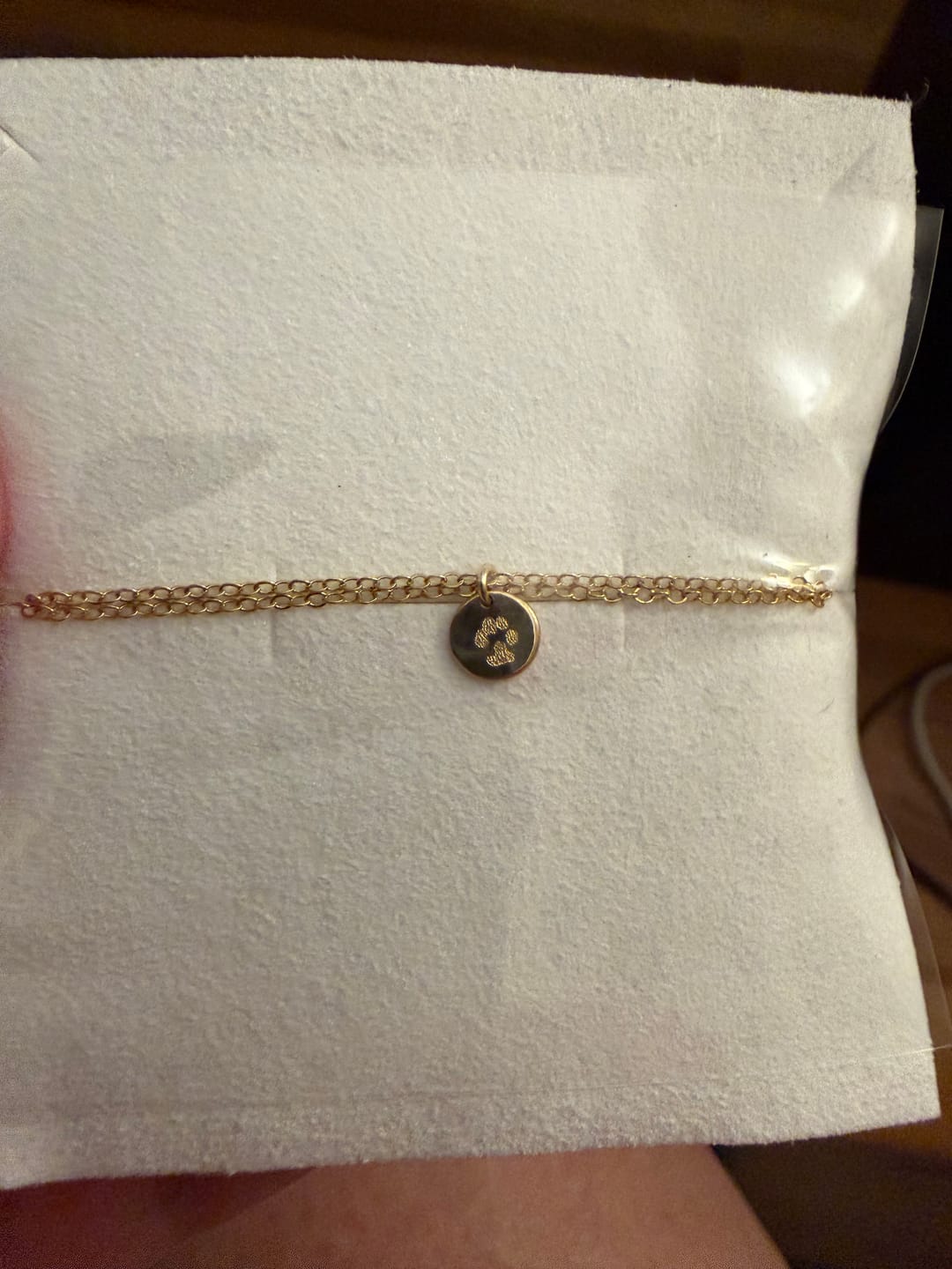 Customer photo review of Zola Tiny Disk Double Bracelet