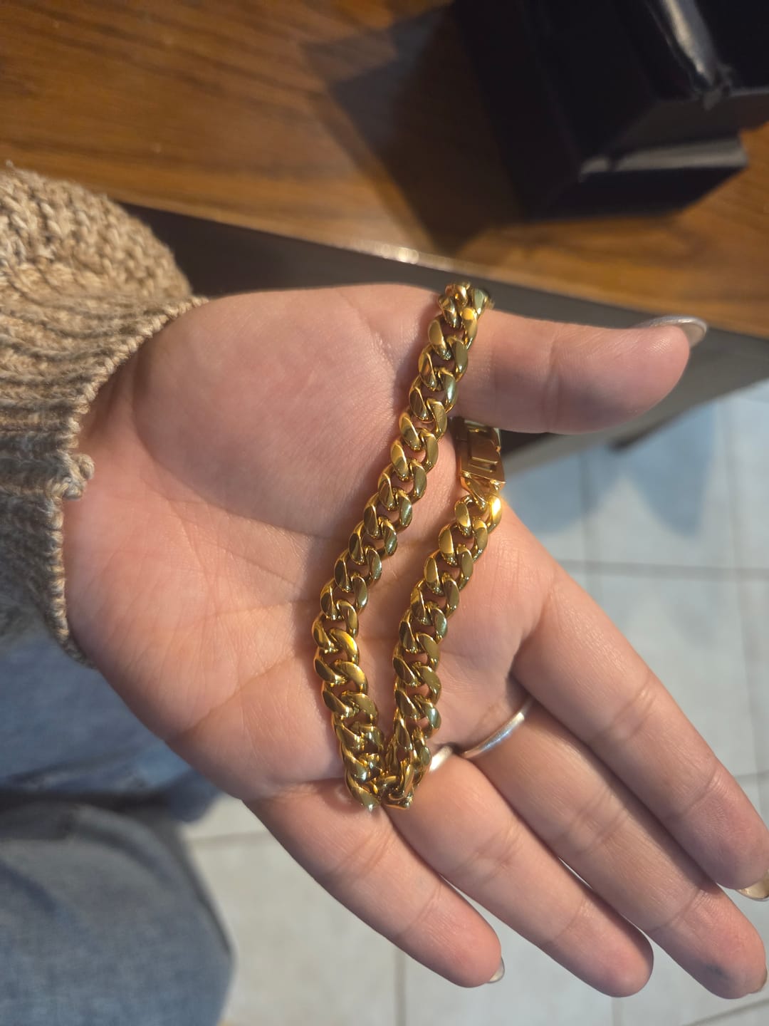 Customer photo review of Pulsera Cuban Oro 8mm