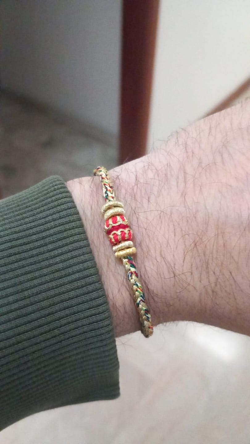 Customer photo review of Buddha Stones Tibet Handmade Chinese Zodiac Natal Buddha Luck Strength Braided String Bracelet