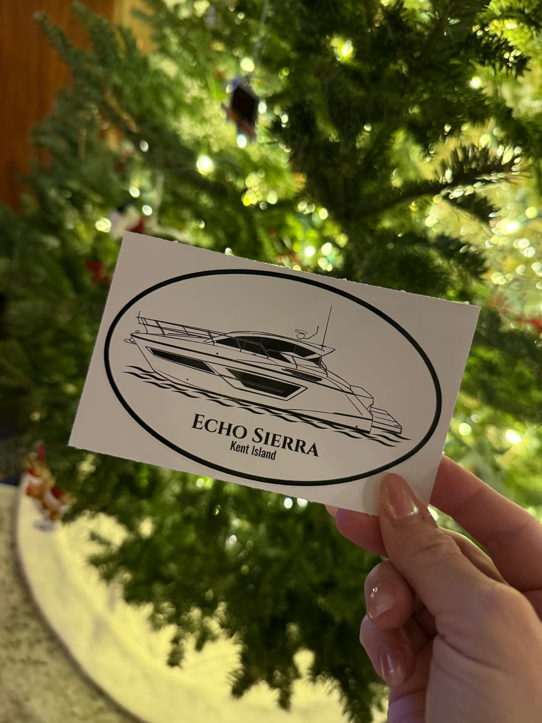 Customer photo review of Custom Oval Boat Stickers