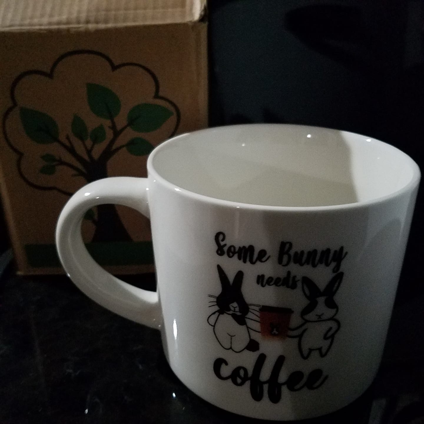 Customer photo review of Some Bunny Needs Coffee Mug