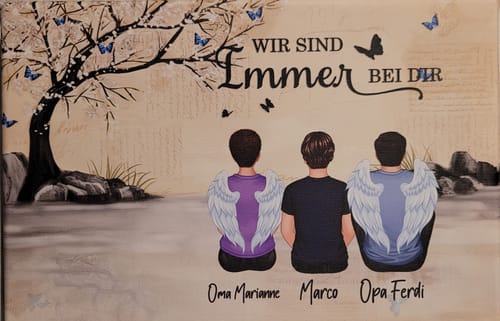 Customer photo review of Personalisierte Leinwand "Wir sind immer bei dir"