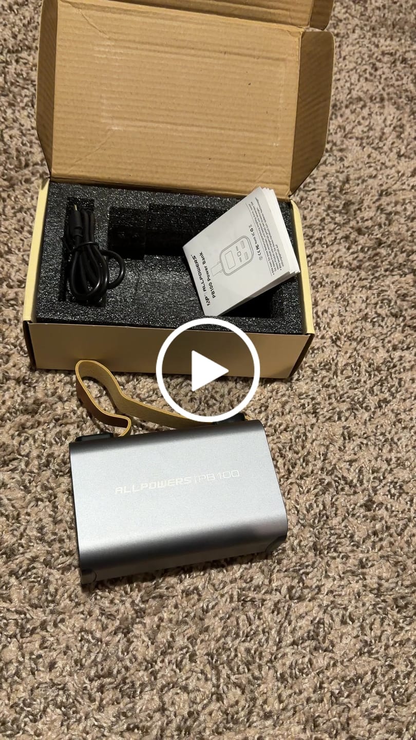Customer video review of ALLPOWERS PB100 Portable Power Bank 100W 24000mAh